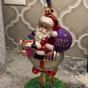 NWT RARE RETIRED 2015 CHRISTOPHER RADKO CIRCUS RIDE SANTA CHRISTMAS ORNAMENT
